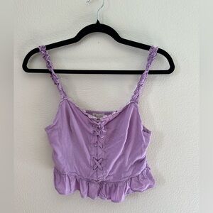Purple Crop Tie-Top